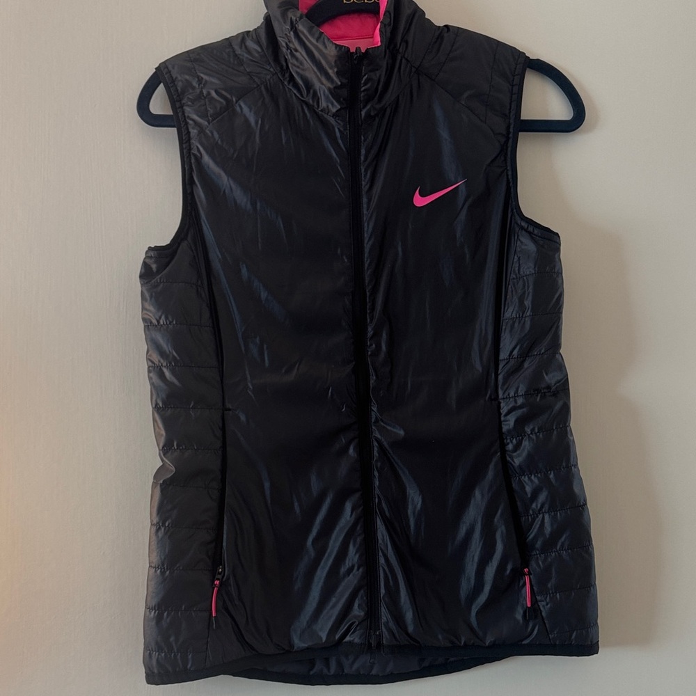 Nike Women's Black Vest with Pink Accents